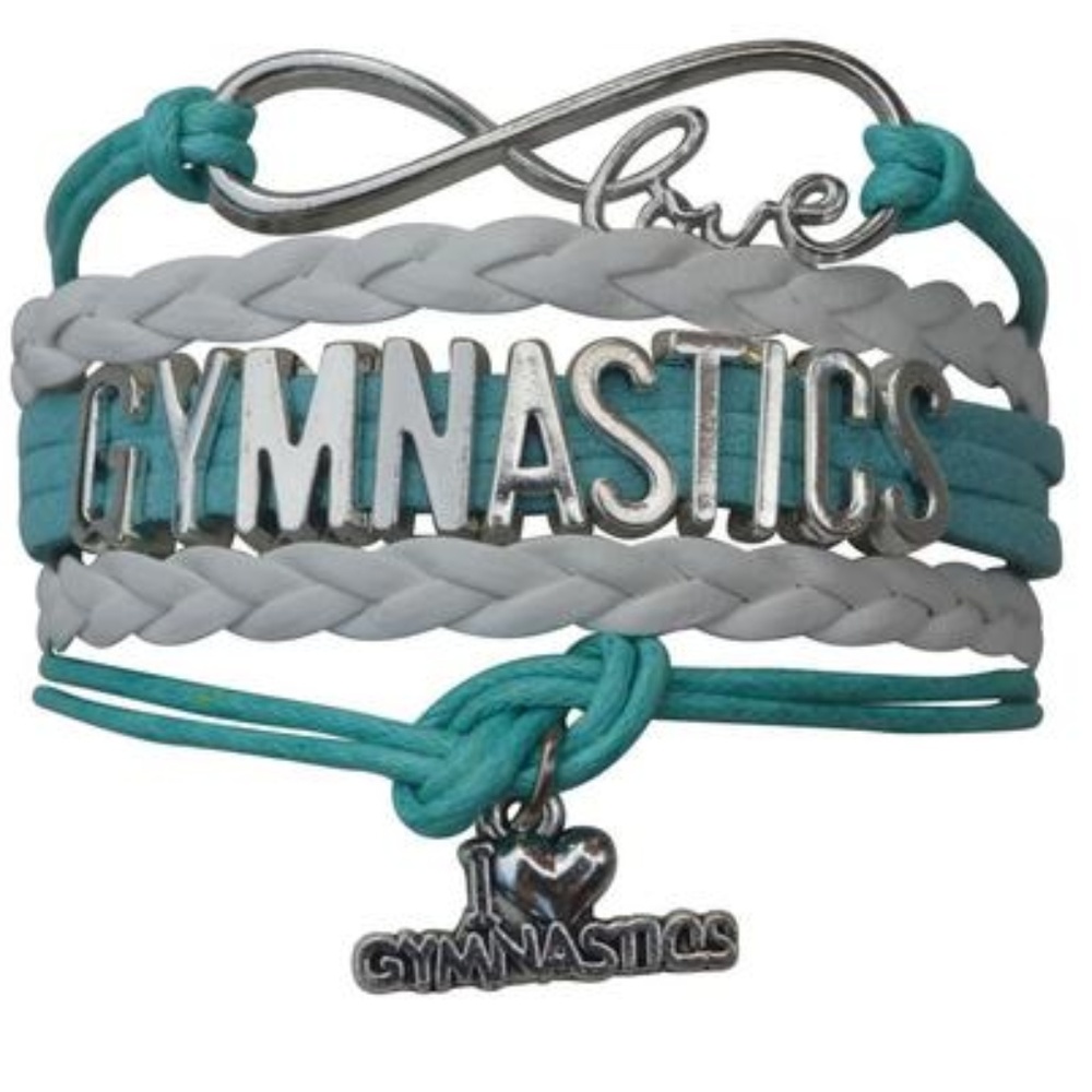 Girls Gymnastics Bracelet - Teal & White